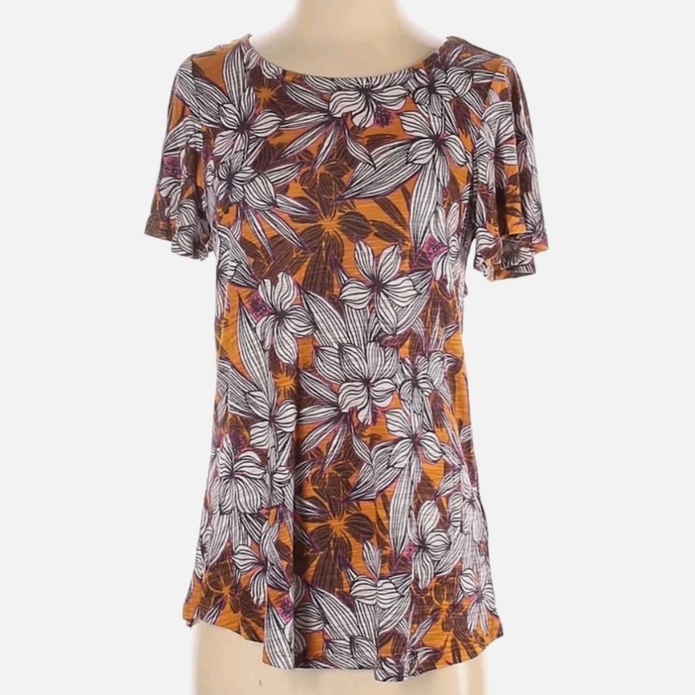 Cable & Gauge Short Flutter Sleeve Open Back Relaxed Tee Size Small NWT
